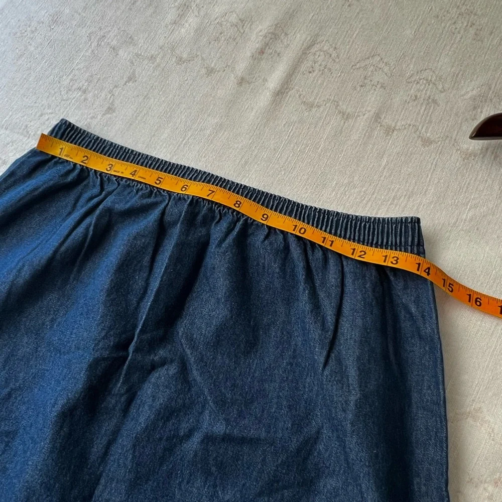 Vintage Embroidered Denim Skirt - Blue - Picture 9 of 11
